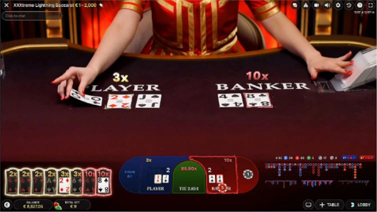 Playing-Xxxtreme-lightning-baccarat
